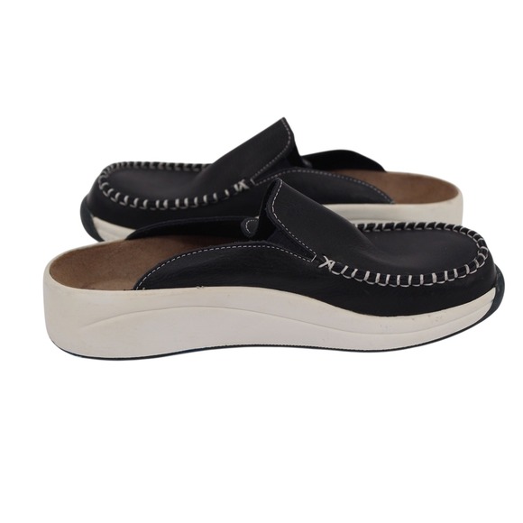 Birkenstock Tatami Mule Slides Leather Closed Toe size 39 L8 M6 Black White Rare - Picture 7 of 9